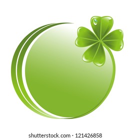 Button with clover leaf icon