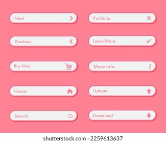 
Colección de botones (compra ,descarga ,carga ,botón de búsqueda).Colección de botones Web. Ui, botones web. Botones vectoriales en gradientes de moda para diseño web y ui
