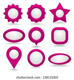 Button collection with grey copy space