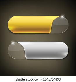 Button color gold and silver glossy