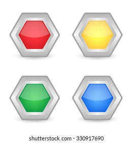 Button color set. Buttons icons. Buttons flat. Vector illustration