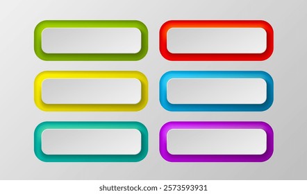 Button color set, minimal label message, web element. Vector illustration 