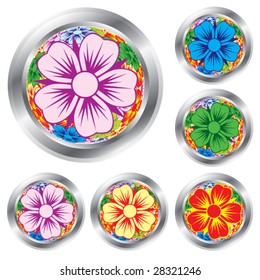 Button from colors. Vector.