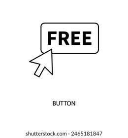 button concept line icon. Simple element illustration. button concept outline symbol design.