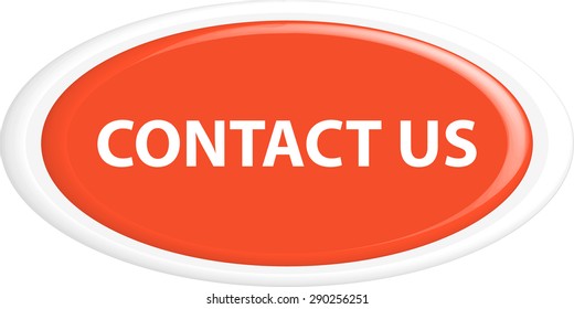 Button contact  us. The round shape. 3D. Vector illustration.