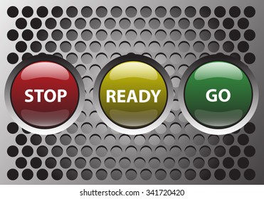 Button control on mesh background vector illustration for design.