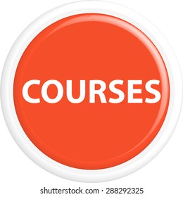  Button courses. The round shape. 3D. Vector illustration.