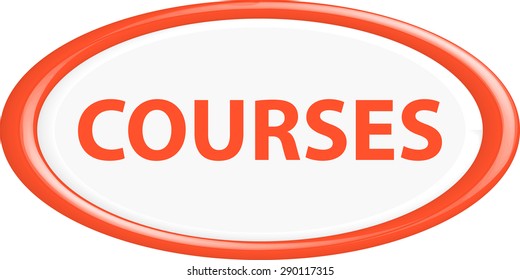  Button courses. The round shape. 3D. Vector illustration.