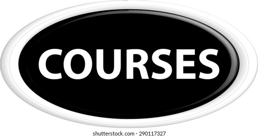  Button courses. The round shape. 3D. Vector illustration.