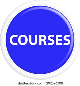  Button courses. The round shape. 3D. Vector illustration.