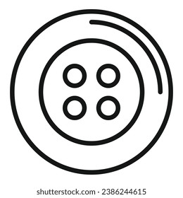 Button craft icon outline vector. Fashion design. Coil hook style