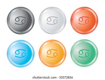 Button with a Crawfish