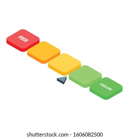 Button credit score icon. Isometric of button credit score vector icon for web design isolated on white background