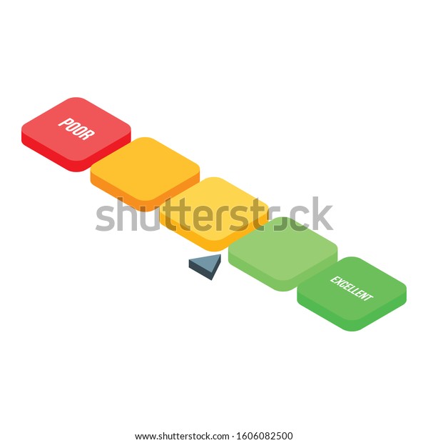 Button credit\
score icon. Isometric of button credit score vector icon for web\
design isolated on white\
background