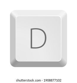 Button D. Icon Vector Illustration.