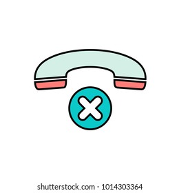 Button delete handle handset phone telephone icon. Vector illustration
