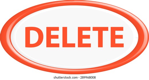 Button delete. The round shape. 3D. Vector illustration.