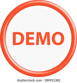  Button demo. The round shape. 3D. Vector illustration.