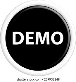  Button demo. The round shape. 3D. Vector illustration.