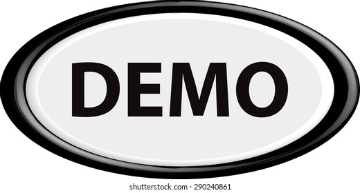  Button demo. The round shape. 3D. Vector illustration.