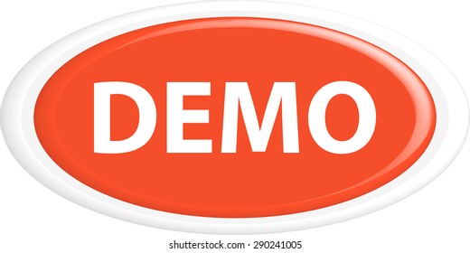  Button demo. The round shape. 3D. Vector illustration.