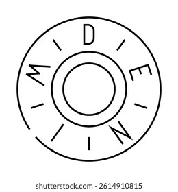 button denim line icon vector. button denim sign. isolated contour symbol black illustration