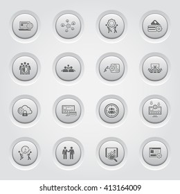 Button Design Business Icons Set