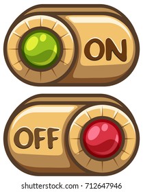 Button design for on and off illustration