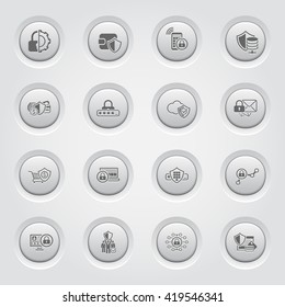Button Design Protection and Security Icons Set
