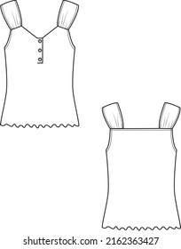 button detail tank top, pretty summer top