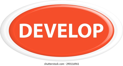 Button develop . The round shape. 3D. Vector illustration.