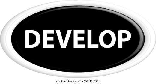 Button develop . The round shape. 3D. Vector illustration.