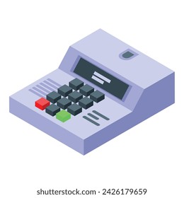 Button device icon isometric vector. Electronic vote. Digital box