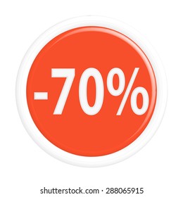 Button discount sale.The round shape. 3D.