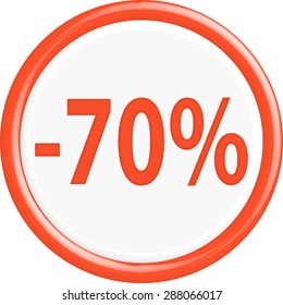 Button discount sale.The round shape. 3D.