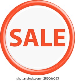Button discount sale.The round shape. 3D.