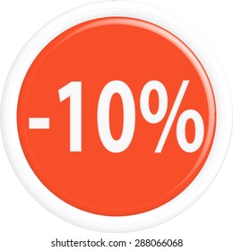 Button discount sale.The round shape. 3D.