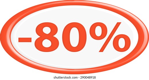Button discount sale.The round shape. 3D.