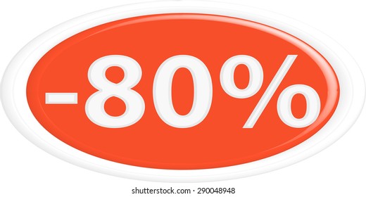 Button discount sale.The round shape. 3D.