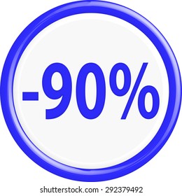 Button discount sale.The round shape. 3D.