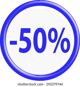 Button discount sale.The round shape. 3D.