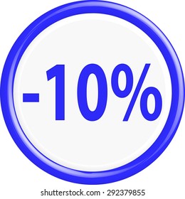 Button discount sale.The round shape. 3D.