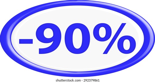 Button discount sale.The round shape. 3D.