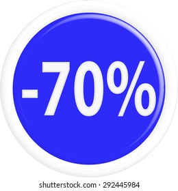 Button discount sale.The round shape. 3D.