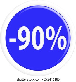 Button discount sale.The round shape. 3D.
