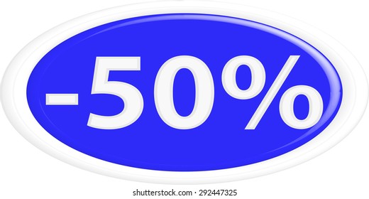 Button discount sale.The round shape. 3D.