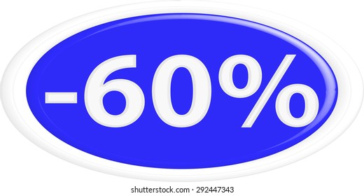 Button discount sale.The round shape. 3D.