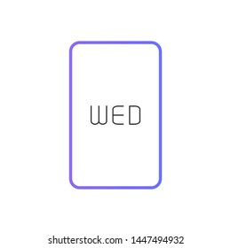 Button displaying Wednesday in a modern style. Vector illustration.