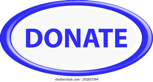 Button donate . The round shape. 3D. Vector illustration.