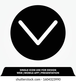 button down arrow vector icon